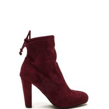 Incaltaminte Femei CheapChic Key To Success Tied Chunky Booties Burgundy