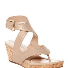 Incaltaminte Femei Donald J Pliner Alma Leather Wedge Sandal LIGHTGOLD