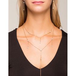 Bijuterii Femei CheapChic Double Layer Dot Lariat Necklace Met Gold