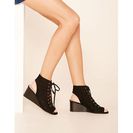 Incaltaminte Femei Forever21 Faux Suede Lace-Up Wedges Black