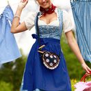 Costum popular bavarez cu şorţ, scurt 