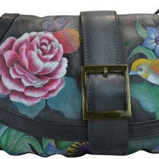 Anuschka Handbags Small Ruched Flap Handbag Vintage Bouquet