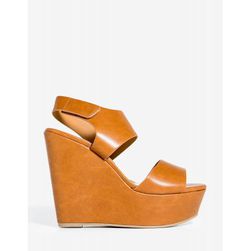 Incaltaminte Femei CheapChic Saphire-s Twist Of Fate Wedge Cognac