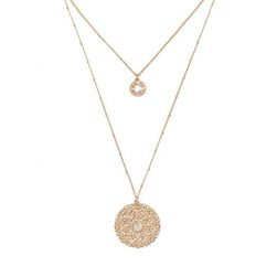 Bijuterii Femei Forever21 Ornate Pendant Layered Necklace Goldclear