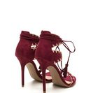 Incaltaminte Femei CheapChic Embroider Away Tasseled Lace-up Heels Burgundy