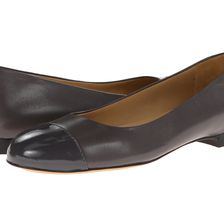 Trotters Chic Dark Grey Glazed Kid Leather/Patent Leather