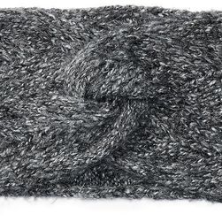 Ralph Lauren Aran-Knit Twisted Headband Salt & Pepper