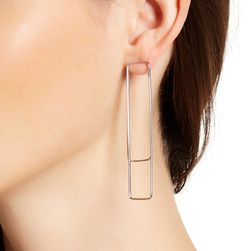 Vince Camuto Front Back Window Earrings RHODIUM