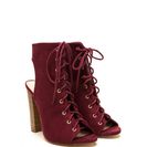 Incaltaminte Femei CheapChic Chic Outlook Lace-up Chunky Heels Wine