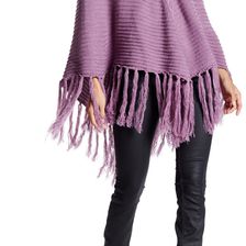 14th & Union Textured Knit Hooded Poncho PURPLE VICTORIA