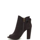 Incaltaminte Femei CheapChic Tied \'n Seek Chunky Peep-toe Booties Black