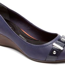 Rockport Total Motion 45mm Peep Wedge D Ocean Nappa/Patent