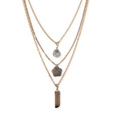 Bijuterii Femei Forever21 Faux Stone Layered Necklace Goldgrey