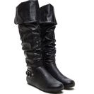 Incaltaminte Femei CheapChic Cuff Love Slouchy Faux Leather Boots Black