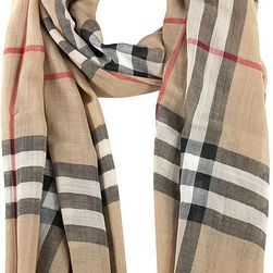 Burberry Checked Wool And Silk-blend Scarf N/A