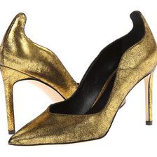 Incaltaminte Femei Delman Brie Gold Sueded Metallic