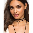 Bijuterii Femei CheapChic Ruffle Leatherette Choker Set Black