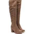 Incaltaminte Femei CheapChic Style Asset Lace-back Thigh-high Boots Taupe