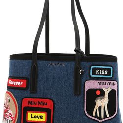 Miu Miu Denim Shopping Bag BLU