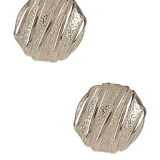 Bijuterii Femei Savvy Cie Italian Textured Button Earrings WHITE