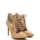 Incaltaminte Femei CheapChic Special E-vent Pointy Lace-up Heels Nude