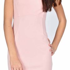 Rochie office roz cambrata W7085R