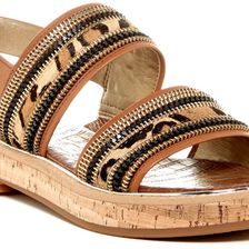 Sam Edelman Nala Genuine Cow Hair Trim Platform Sandal CAMEL-LEOPARD