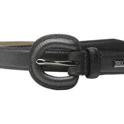 Cole Haan 25mm Metallic Pebble Belt with Self Covered Buckle Silver