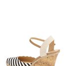 Incaltaminte Femei Sole Society Lucy Wedge Sandal BLACK- WHITE STRIPE LEATHER