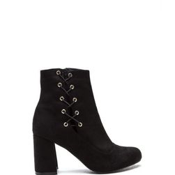 Incaltaminte Femei CheapChic Lace To The Top Chunky Booties Black