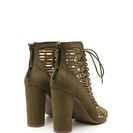 Incaltaminte Femei CheapChic Pencil You In Lace-up Caged Heels Olive