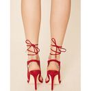 Incaltaminte Femei Forever21 Lace-Up Faux Suede Stilettos Burgundy