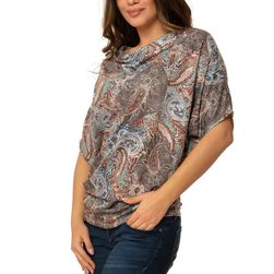 Bluza drapata multicolora, cu maneca scurta, Eranthe