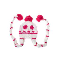 Caciula si manusi Banna alb/ pink