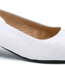 Trotters Dea White Kid/Black Patent