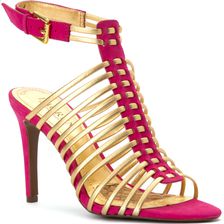 Ralph Lauren Skyla RL Gold/Geranium Metallic Kidsuede/Elko Nubuck