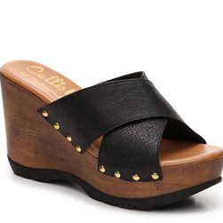 Incaltaminte Femei Callisto of California Cinamon Wedge Sandal Black