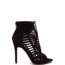 Incaltaminte Femei CheapChic Line Dancing Cut-out Faux Leather Heels Black