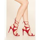 Incaltaminte Femei Forever21 Lace-Up Faux Suede Stilettos Burgundy