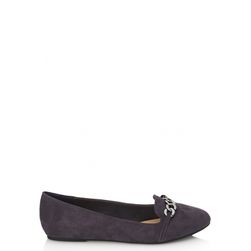 Incaltaminte Femei Forever21 Faux Suede Chain Loafers Grey