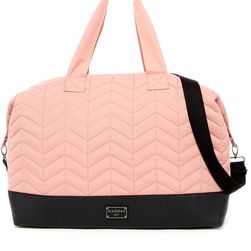 Madden Girl Quilted Nylon Weekend Bag ROSE