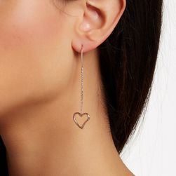 Bijuterii Femei Savvy Cie 14K Rose Gold Vermeil Italian Hearts Threader Earrings pink