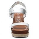 Incaltaminte Femei Italian Shoemakers Metallic Strap Wedge Sandal Silver