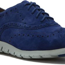 Cole Haan Zerogrand Wing Ox Rainstorm Suede Closed Hole/Pearl Blue