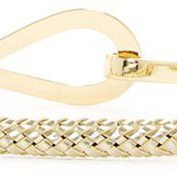 Anne Klein 10mm Braided Metallic Pan Belt GOLD