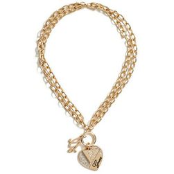 Bijuterii Femei GUESS Gold-Tone Heart Chain Bracelet gold
