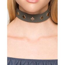 Bijuterii Femei CheapChic Diamond Suede Choker Olive