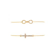 Bijuterii Femei Forever21 Cross Bracelet Set Goldclear