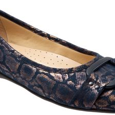 Trotters Sizzle Navy metallic Suede