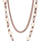 Bijuterii Femei Givenchy Faux Pearl Chainlink Necklace PEARL-ROSE GOLD